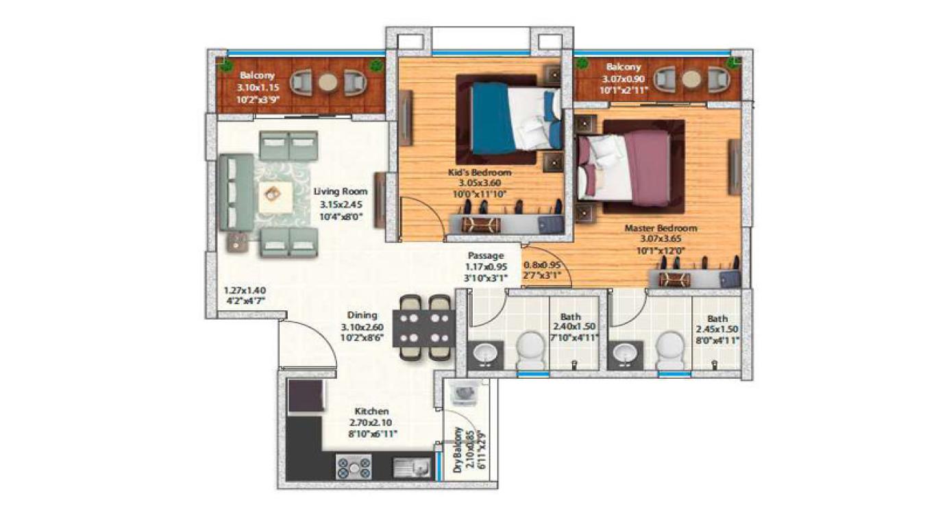 4 BHK plan